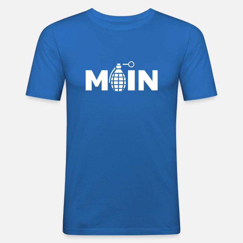 Moin Handgranate Spruch - Männer Slim Fit T-Shirt - Königsblau