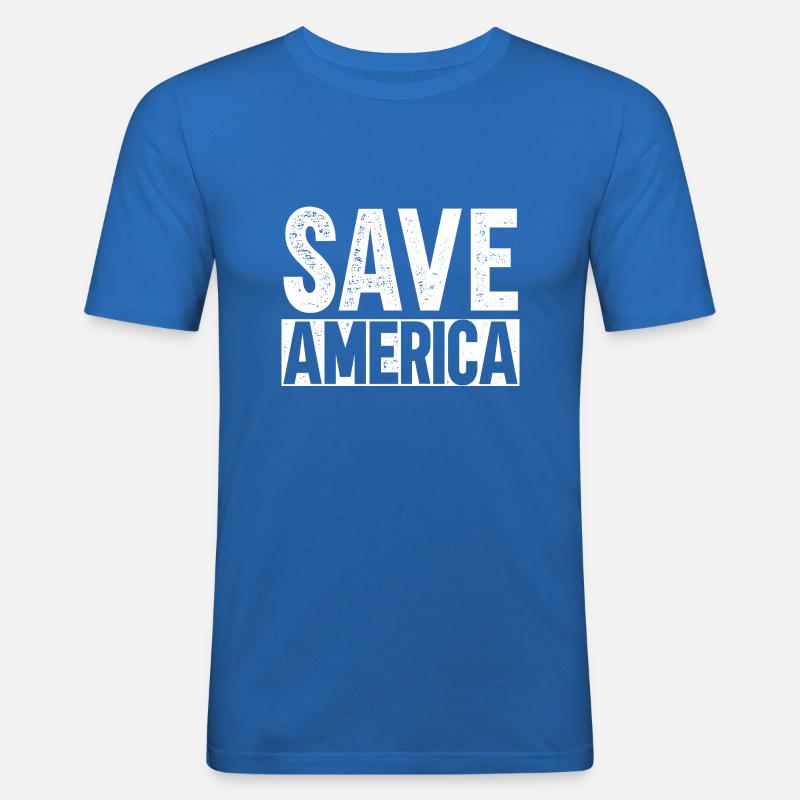 Save America - Männer Slim Fit T-Shirt - Königsblau