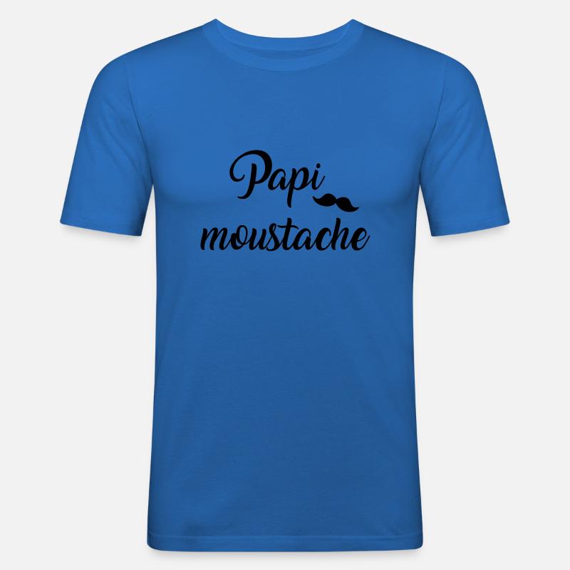 Schnurrbart - Männer Slim Fit T-Shirt - Königsblau
