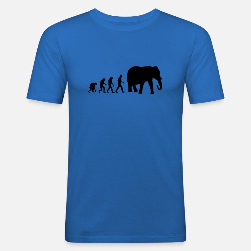 éléphant evolution - T-shirt près du corps Homme - bleu roi