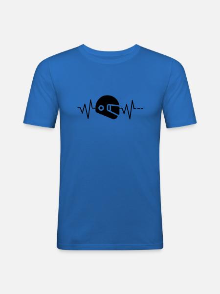 Herzschlag Helm - Männer Slim Fit T-Shirt - Königsblau