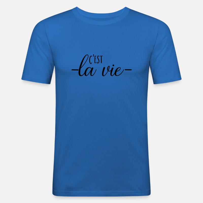 C'est la vie - Maglietta aderente da uomo - blu royal