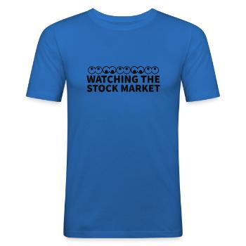 Regarder le marché boursier Les yeux de haut en bas - T-shirt près du corps Homme - bleu roi - Devant - Jaron (178cm)