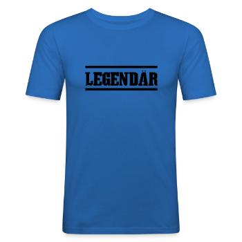 Legendär - Männer Slim Fit T-Shirt - Königsblau - Vorne - Jaron (178cm)