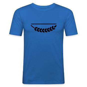 streifen kranz - Männer Slim Fit T-Shirt - Königsblau - Vorne - Jaron (178cm)