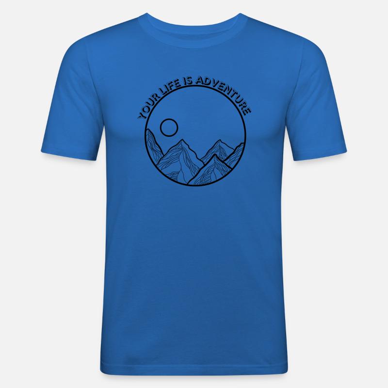 Dein Leben ist ein Abenteuer - Männer Slim Fit T-Shirt - Königsblau