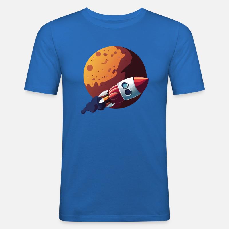 mars rakete - Männer Slim Fit T-Shirt - Königsblau