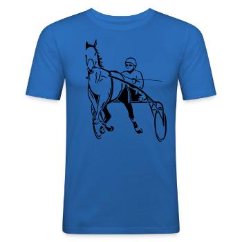 Le Trotteur - T-shirt près du corps Homme - bleu roi - Devant - Jaron (178cm)