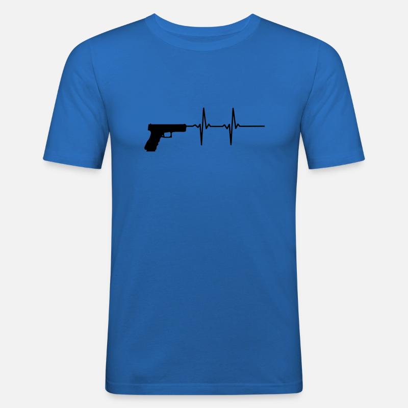 Herzfrequenz Pistole - Männer Slim Fit T-Shirt - Königsblau