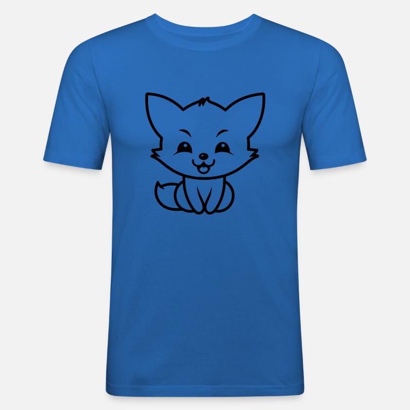 Fuchs - Männer Slim Fit T-Shirt - Königsblau