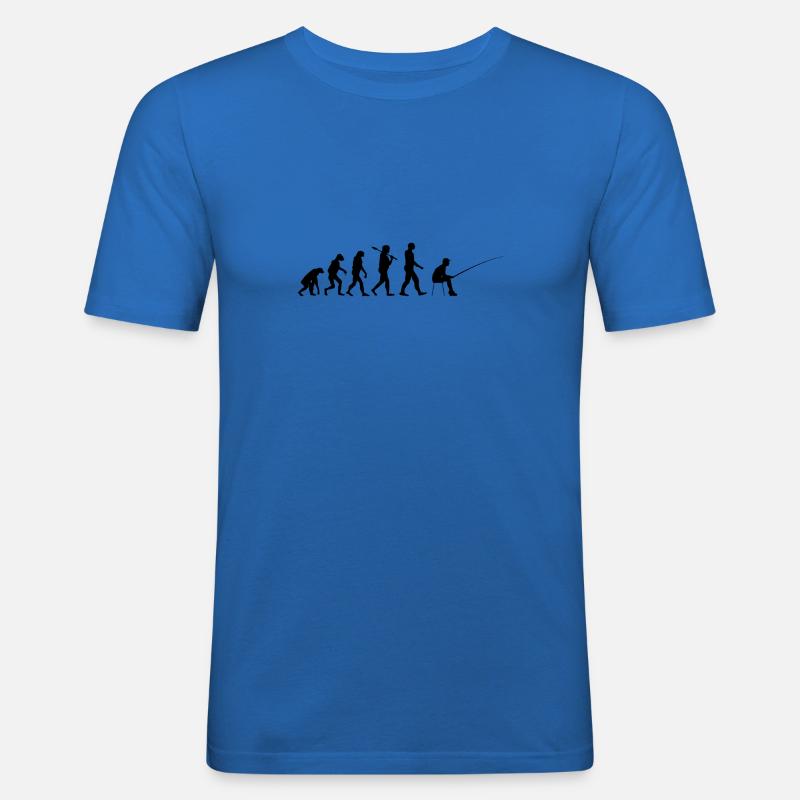 Angler Evolution angeln Geschenk - Männer Slim Fit T-Shirt - Königsblau