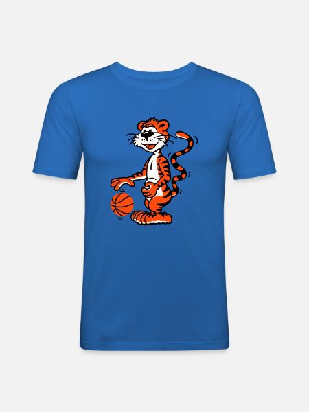Basketballtiger - Männer Slim Fit T-Shirt - Königsblau
