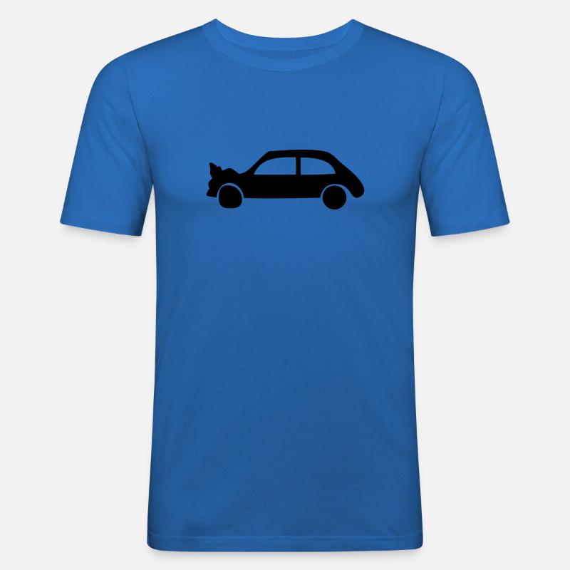 Crash Auto - Unfall - Männer Slim Fit T-Shirt - Königsblau