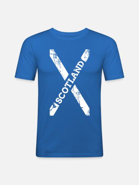 Schottland Flagge Fahne - Männer Slim Fit T-Shirt - Königsblau