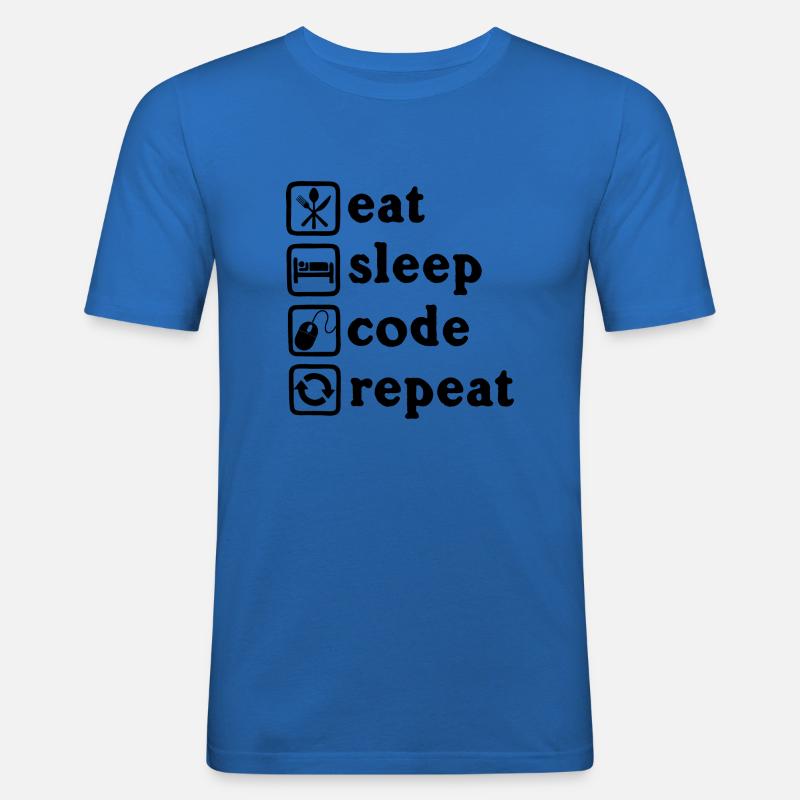 Eat Soils Coding Repeat - Men's Slim Fit T-Shirt - royal blue
