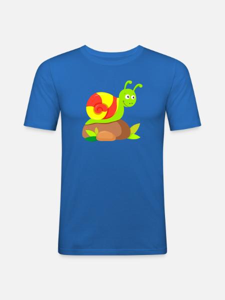 Snail with house - Men's Slim Fit T-Shirt - royal blue