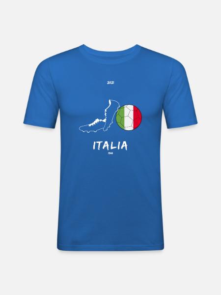 Italien, Fußball - Männer Slim Fit T-Shirt - Königsblau