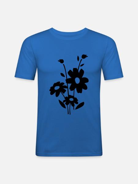 Fleur fleur - T-shirt près du corps Homme - bleu roi