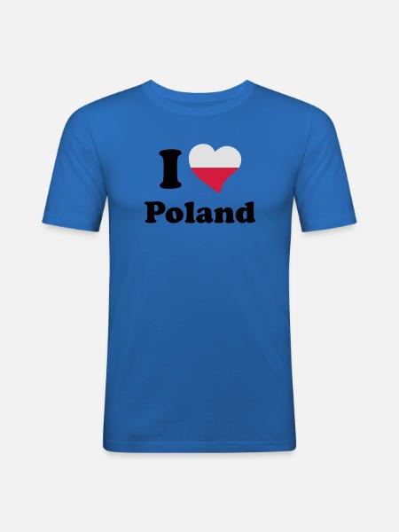 I love Poland - Men's Slim Fit T-Shirt - royal blue