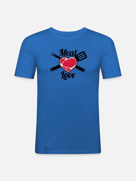 Meat Love - Männer Slim Fit T-Shirt - Königsblau