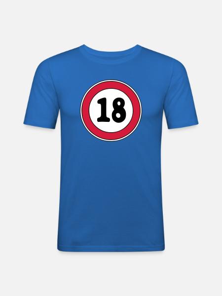 18th birthday sign - Men's Slim Fit T-Shirt - royal blue