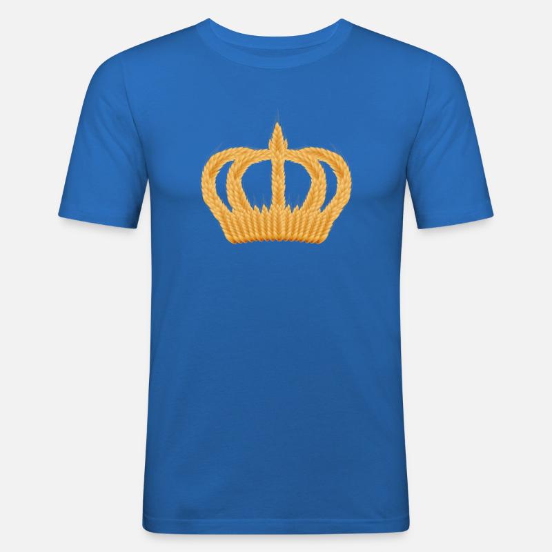królewska korona kłosów pszenicy - Obcisła koszulka męska - błękit królewski