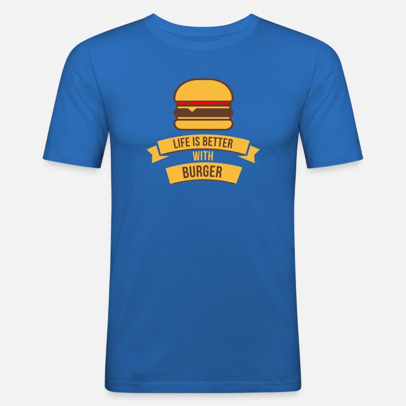 Das Leben ist besser mit Burger - Männer Slim Fit T-Shirt - Königsblau