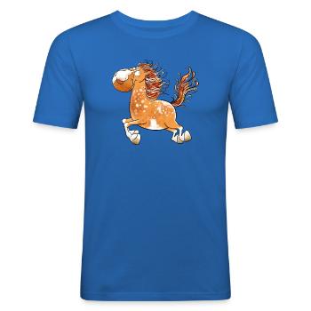 Flottes Pferd I Pferdemotiv Fun - Männer Slim Fit T-Shirt - Königsblau - Vorne - Jaron (178cm)