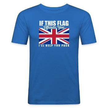 IF THIS FLAG OFFENDS YOUI I'LL HELP YOU PACK - Men's Slim Fit T-Shirt - royal blue - Front - Jaron (178cm)