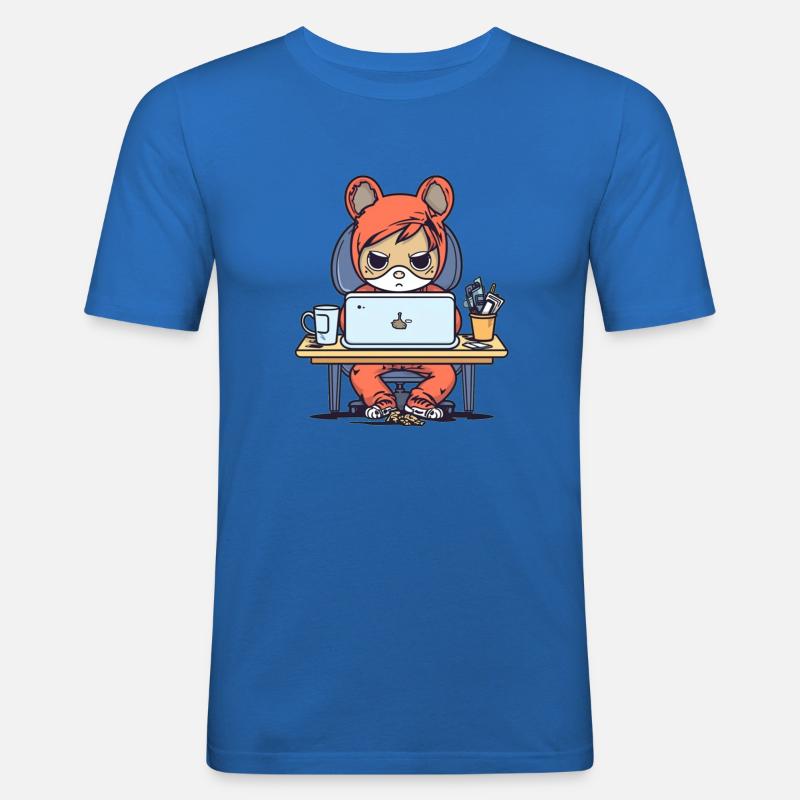 Grumpy Coder in Hoodie - Men's Slim Fit T-Shirt - royal blue