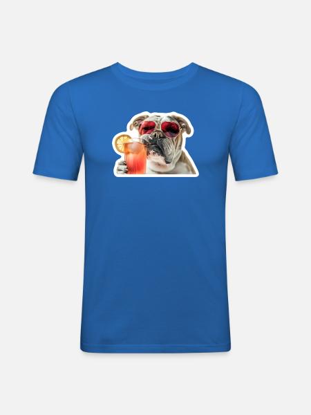 bully drinking cocktail - Men's Slim Fit T-Shirt - royal blue