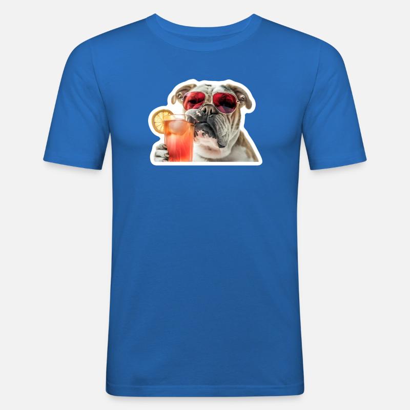 Bully Boire un cocktail - T-shirt près du corps Homme - bleu roi