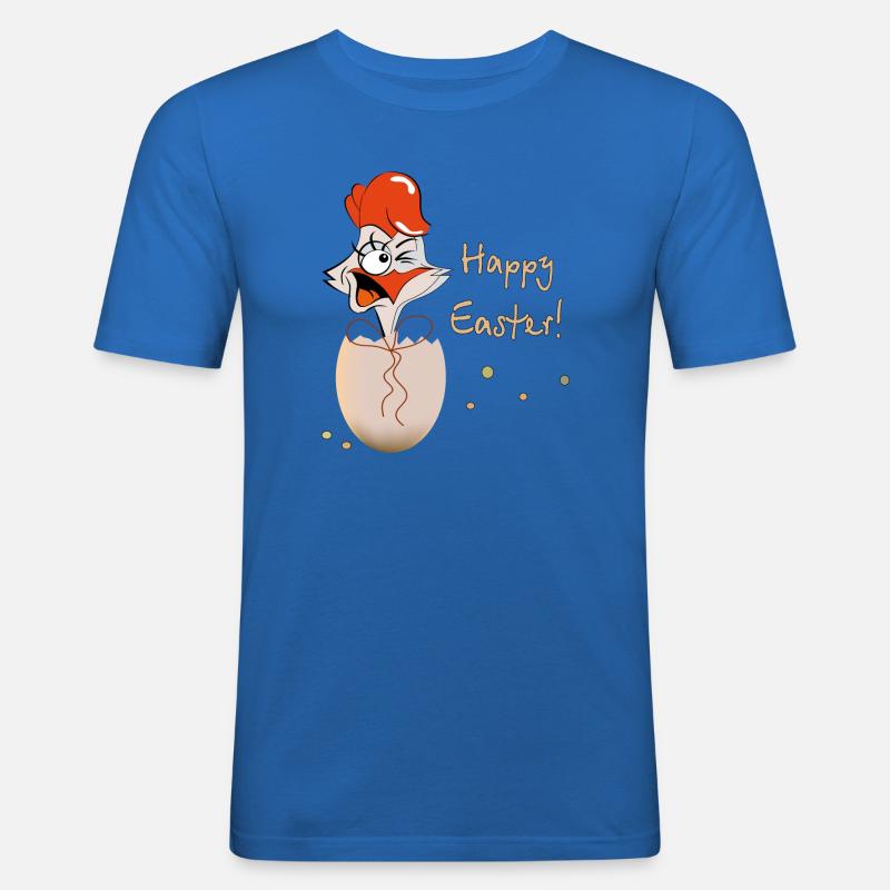 Happy Easter Hahn Ostern - Männer Slim Fit T-Shirt - Königsblau