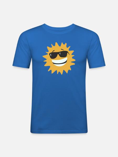Sunburst Smiling with Sunglasses - Men's Slim Fit T-Shirt - royal blue