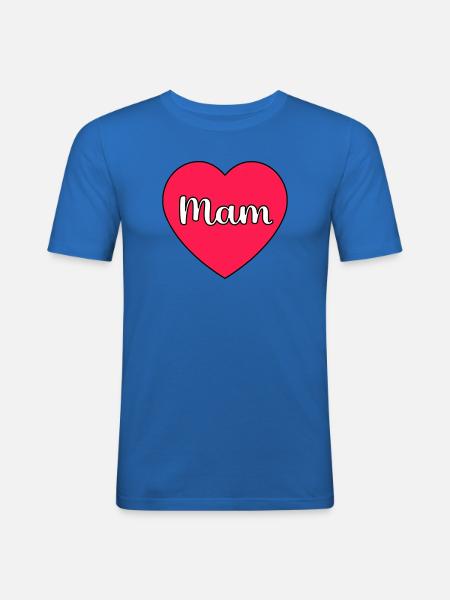 Maman Hart - T-shirt près du corps Homme - bleu roi