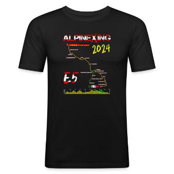 E5 Oberstdorf Meran 2024 - Männer Slim Fit T-Shirt - Schwarz - Vorne - Nik (191cm)