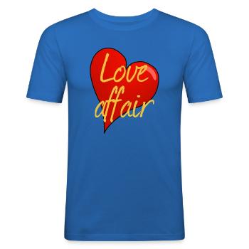 LOVE AFFAIR - Men's Slim Fit T-Shirt - royal blue - Front - Jaron (178cm)