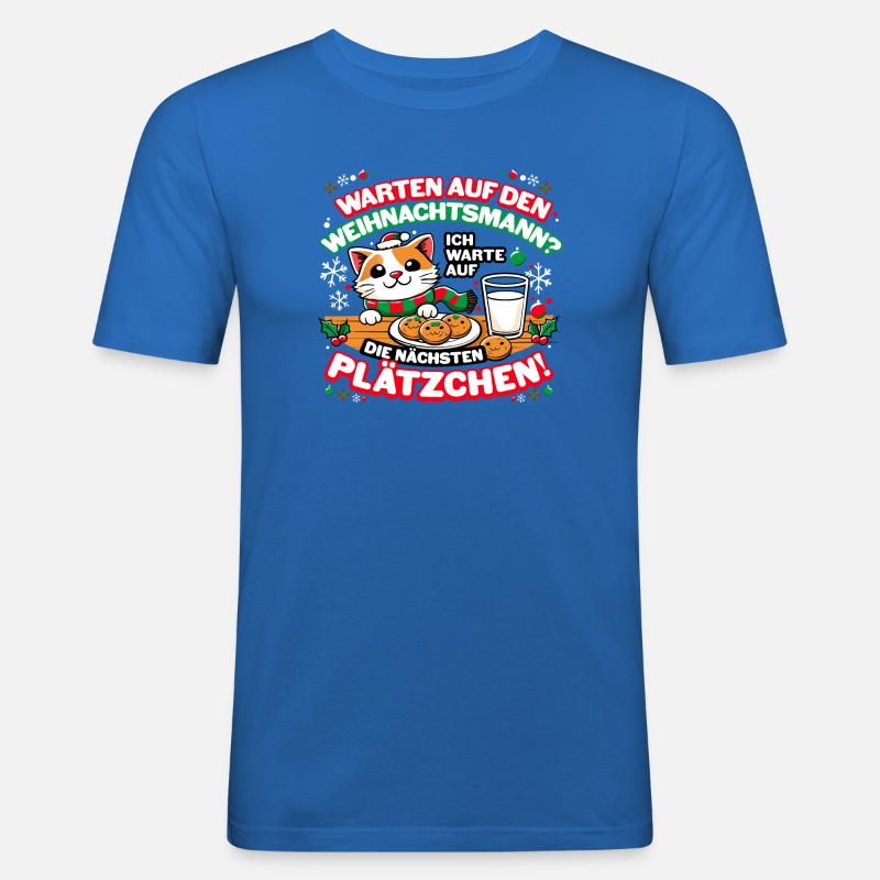 Ich warte auf die nächsten Plätzchen - Männer Slim Fit T-Shirt - Königsblau