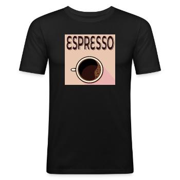 Espresso Café - Men's Slim Fit T-Shirt - black - Front - Nik (191cm)