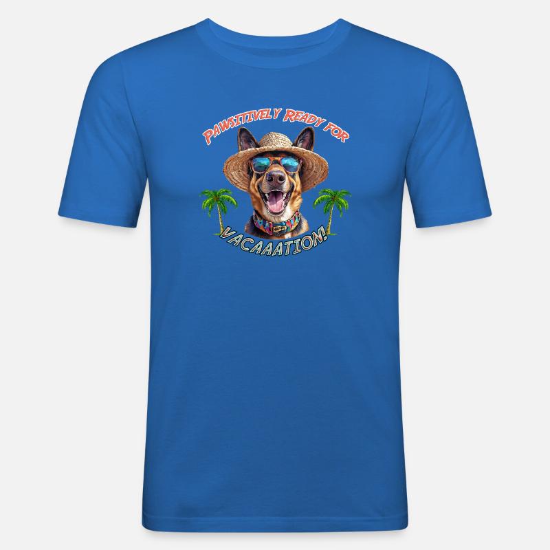 Schäferhund im Sommerlook: Pawsitively Ready - Männer Slim Fit T-Shirt - Königsblau