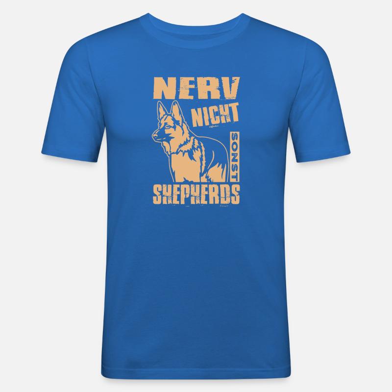 Schäferhund Geschenke Hund Herrchen Gassi - Männer Slim Fit T-Shirt - Königsblau
