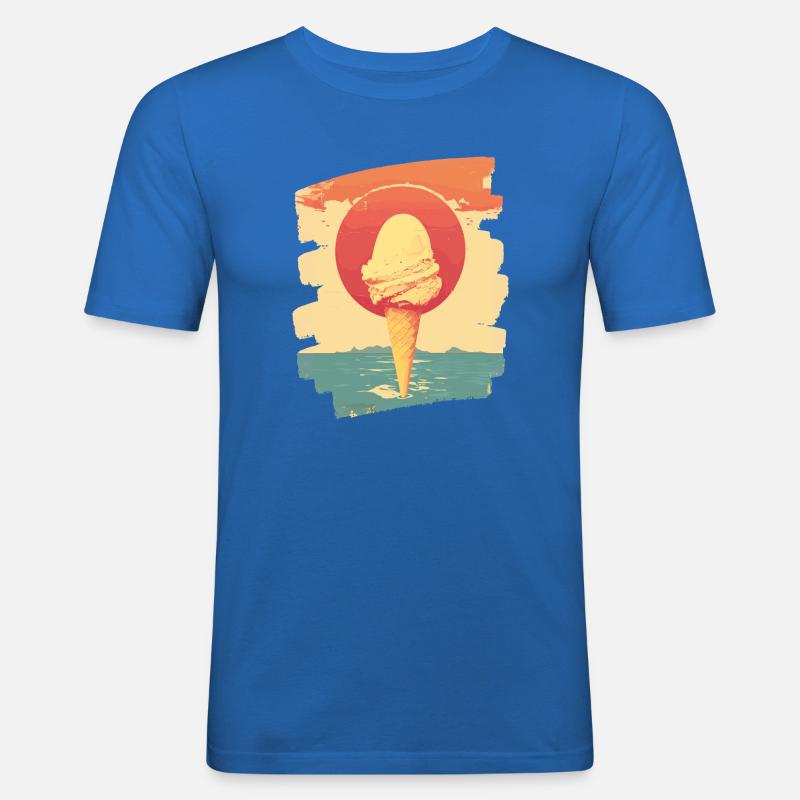 Eis und Eiscreme Kugel - Männer Slim Fit T-Shirt - Königsblau