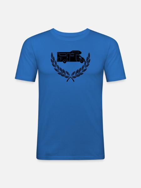 Wohnmobil im Lorbeerkranz - Männer Slim Fit T-Shirt - Königsblau