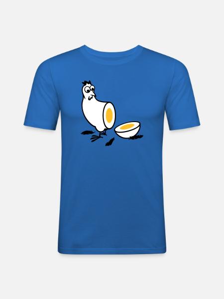 Huhn oder Ei - Männer Slim Fit T-Shirt - Königsblau
