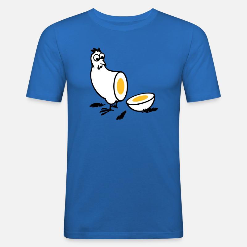 Huhn oder Ei - Männer Slim Fit T-Shirt - Königsblau