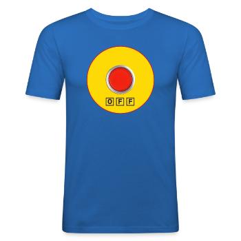 Stopp bei Logorrhoe - Männer Slim Fit T-Shirt - Königsblau - Vorne - Jaron (178cm)