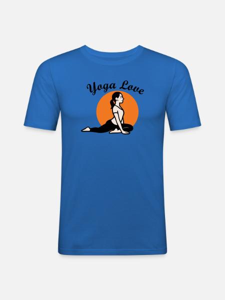 Yoga Love - Männer Slim Fit T-Shirt - Königsblau