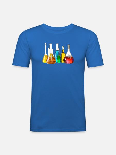Bunte Laborgläser Kollektion - Männer Slim Fit T-Shirt - Königsblau