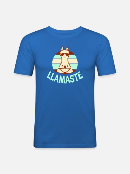 Lama Mediterer Yoga Llamaste Solbriller Retro - Herre Slim Fit T-Shirt - kongeblå
