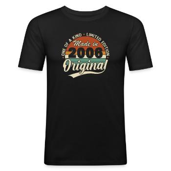 2006 Vintage Retro Birthday Gift - Men's Slim Fit T-Shirt - black - Front - Nik (191cm)